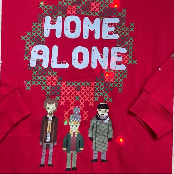 Home Alone Light Up Christmas Holiday Ugly Sweatshirt Sweater Size XL - Picture 8 of 12